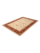 Ziegler Ushak Cream & Red Hand-Knotted Rug 5'6" x 8' ED262 – close-up texture
