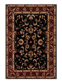 Ziegler Ushak Black & Burgundy Hand-Knotted Rug 5'8" x 7'11" ED263 – top view