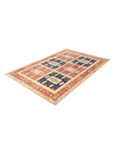 Ocean Ushak Red & Navy Hand-Knotted Rug 5'4" x 8'1" ED266 – close-up texture