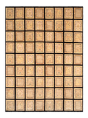 Ocean Ushak Black & Mustard Hand-Knotted Rug 6'9" x 9'4" ED267 – top view