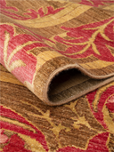 Ocean Ushak Red & Mustard Hand-Knotted Rug 7'9" x 9'6" ED269 – rolled view