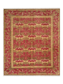 Ocean Ushak Red & Mustard Hand-Knotted Rug 7'9" x 9'6" ED269 – top view