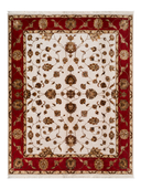 Kumkapi Cream & Beige Hand-Knotted Rug 7'11" x 10'1" ED270 – top view