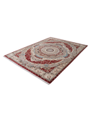 Kumkapi Gray & Burgundy Hand-Knotted Rug 6'11" x 9'8" ED272 – close-up texture