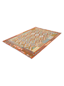 Anatolian Terracotta & Orange Handwoven Kilim 5'9" x 8'2" ED29 – close-up texture