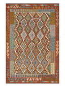Anatolian Terracotta & Orange Handwoven Kilim 5'9" x 8'2" ED29 – top view