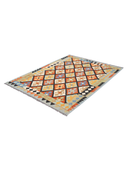 Anatolian Multicolor Handwoven Kilim 5' x 6'6" ED3 – close-up texture