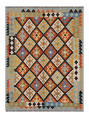 Anatolian Multicolor Handwoven Kilim 5' x 6'6" ED3 – top view