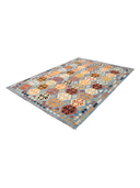 Anatolian Multicolor Handwoven Kilim 6'8" x 9'11" ED4 – close-up texture