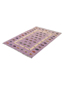 Relief Lilac & Cream Handwoven Kilim 3'5" x 5' ED42 – close-up texture