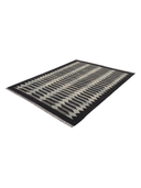 Modern Black & Gray Handwoven Kilim 6' x 7'11" ED48 – close-up texture