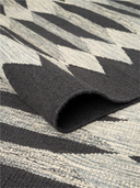 Modern Black & Gray Handwoven Kilim 6' x 7'11" ED48 – rolled view