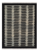 Modern Black & Gray Handwoven Kilim 6' x 7'11" ED48 – top view
