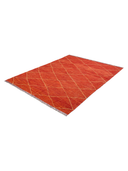 Modern Red & Orange Handwoven Kilim 6' x 7'9" ED49 – close-up texture