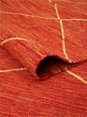 Modern Red & Orange Handwoven Kilim 6' x 7'9" ED49 – rolled view