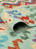 Anatolian Multicolor Handwoven Kilim 6'7" x 9'6" ED5 – rolled view