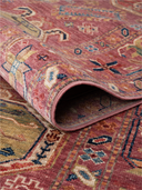 Fine Shirvan Multicolor Hand-Knotted Rug 5'4" x 7'10" ED51 – rolled view