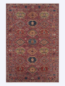 Fine Shirvan Multicolor Hand-Knotted Rug 5'4" x 7'10" ED51 – top view