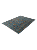 Sultani Multicolor Hand-Knotted Rug 6' x 13'9" ED52 – close-up texture
