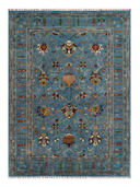 Sultani Multicolor Hand-Knotted Rug 6' x 13'9" ED52 – top view