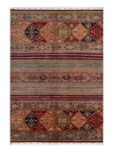 Khorjin Multicolor Hand-Knotted Rug 5'7" x 7'10" ED53 – top view