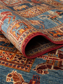 Pazyryk Multicolor Hand-Knotted Rug 5' x 7' ED54 – rolled view