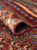 Khorjin Multicolor Hand-Knotted Runner 0'4" x 7'10" ED55 – rolled view