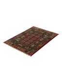 Pazyryk Burgundy & Green Hand-Knotted Rug 2'9" x 3'11" ED57 – close-up texture