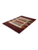 Khorjin Burgundy & Cream Hand-Knotted Rug 5'9" x 7'11" ED59 – close-up texture