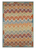 Anatolian Multicolor Handwoven Kilim 6'11" x 9'10" ED6 – top view