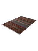 Khorjin Brown & Blue Hand-Knotted Rug 4'10" x 6'7" ED63 – close-up texture