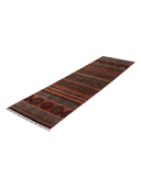 Khorjin Brown & Terracotta Hand-Knotted Runner 2'7" x 9'8" ED67 – close-up texture