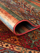 Khorjin Brown & Terracotta Hand-Knotted Runner 2'7" x 9'8" ED67 – rolled view