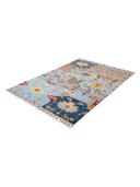 Paisley Multicolor Hand-Knotted Rug 5'5" x 7'7" ED68 – close-up texture