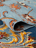 Paisley Multicolor Hand-Knotted Rug 5'5" x 7'7" ED68 – rolled view