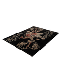 Karabakh Black & Red Hand-Knotted Rug 5'4" x 7' ED69 – close-up texture
