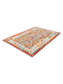 Anatolian Multicolor Handwoven Kilim 5'9" x 7'10" ED7 – close-up texture