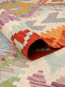 Anatolian Multicolor Handwoven Kilim 5'9" x 7'10" ED7 – rolled view