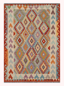 Anatolian Multicolor Handwoven Kilim 5'9" x 7'10" ED7 – top view