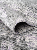 Bamboo Silk Beige & Gray Hand-Knotted Runner 2'8" x 9'10" ED70 – rolled view