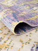 Bamboo Silk Cream & Lilac Hand-Knotted Runner 2'7" x 9'11" ED72 – rolled view