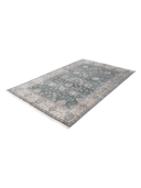 Bamboo Silk Gray & Khaki Hand-Knotted Rug 5'5" x 8'8" ED73 – close-up texture