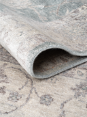 Bamboo Silk Gray & Khaki Hand-Knotted Rug 5'5" x 8'8" ED73 – rolled view