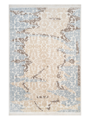Floss Beige & Ecru Hand-Knotted Rug 5'6" x 7'11" ED75 – top view