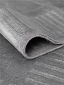Almira Charcoal & Gray Hand-Knotted Rug 5'10" x 8'2" ED77 – rolled view