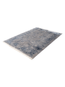 Floss Gray & Blue Hand-Knotted Rug 5'7" x 8' ED82 – close-up texture