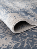 Floss Gray & Blue Hand-Knotted Rug 5'7" x 8' ED82 – rolled view
