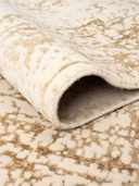 Heritage Cream & Brown Hand-Knotted Rug 5'11" x 8'2" ED84 – rolled view