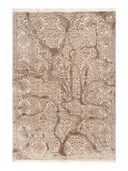Floss Cream & Brown Hand-Knotted Rug 5'4" x 7'7" ED86 – top view