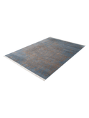 Heritage Blue & Mustard Hand-Knotted Rug 5'8" x 7'9" ED87 – close-up texture
